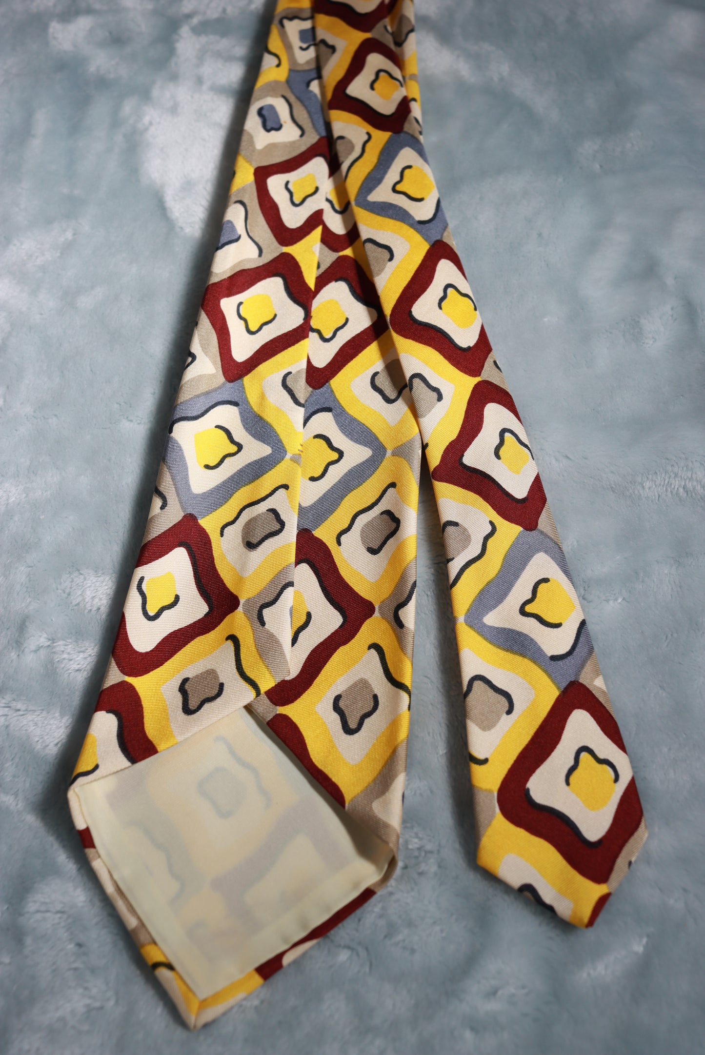 Vintage Wobbly Squares 100% Silk Tie