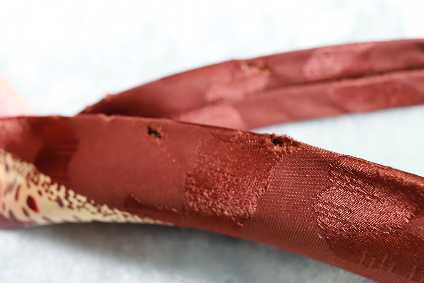 Vintage Jacquard Brown Cream Red Swing Tie 1940s/50s