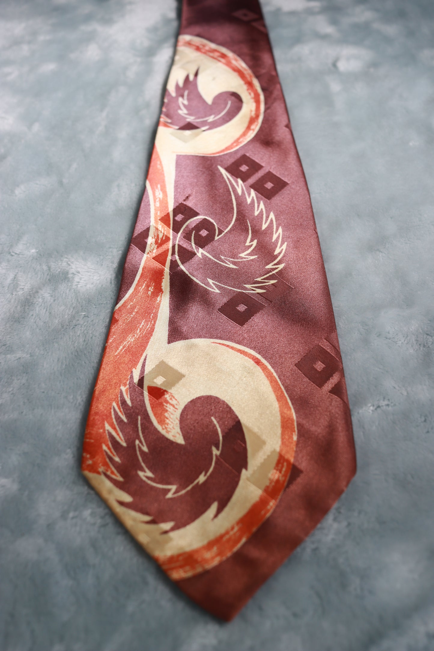 Vintage Jacquard Feather Swirl Swing Tie 1940s/50s