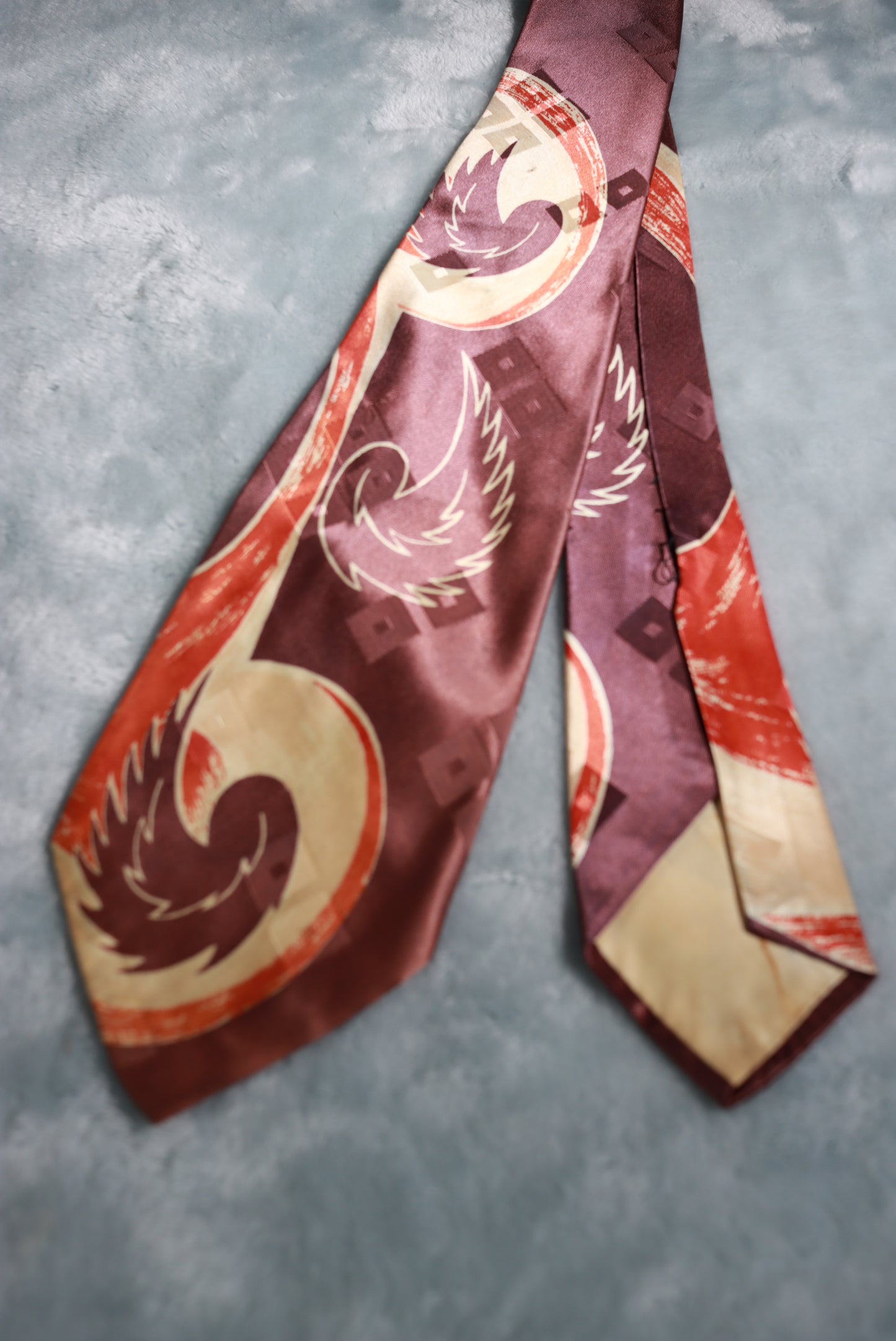 Vintage Jacquard Feather Swirl Swing Tie 1940s/50s