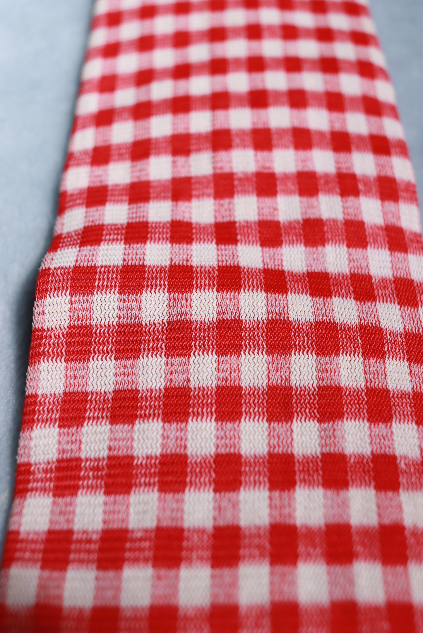 Vintage Tricot Cavalier Red Check Square End Tie 1960s/70s