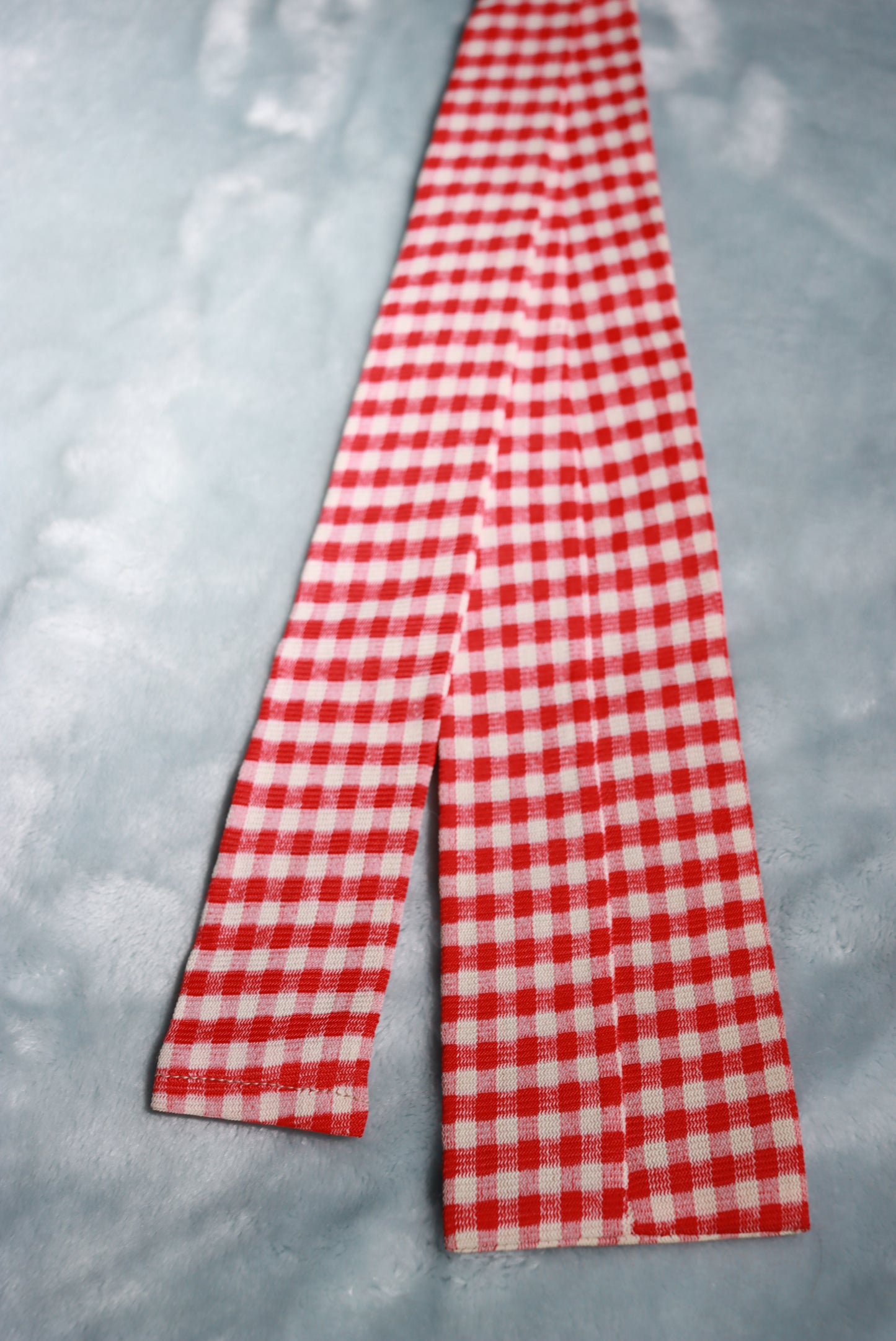 Vintage Tricot Cavalier Red Check Square End Tie 1960s/70s