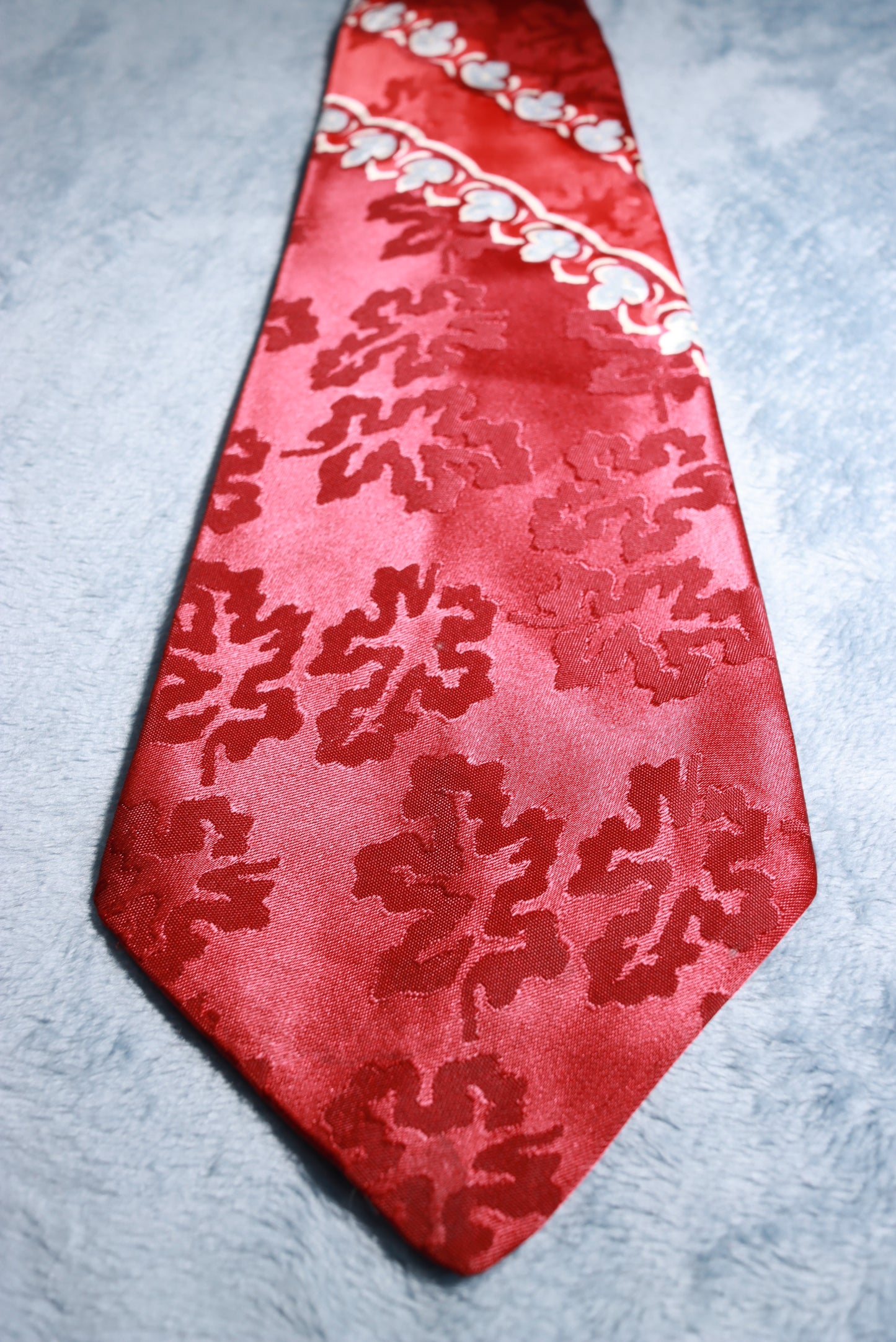 George Innes Burgundy Jacquard Vintage Swing Tie 1940s/50s