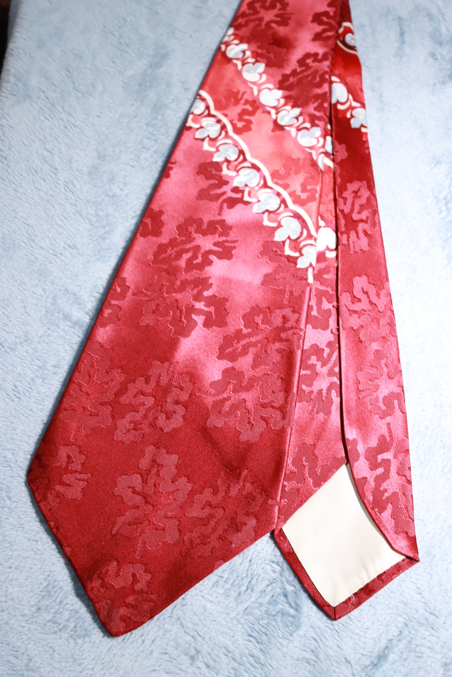 George Innes Burgundy Jacquard Vintage Swing Tie 1940s/50s