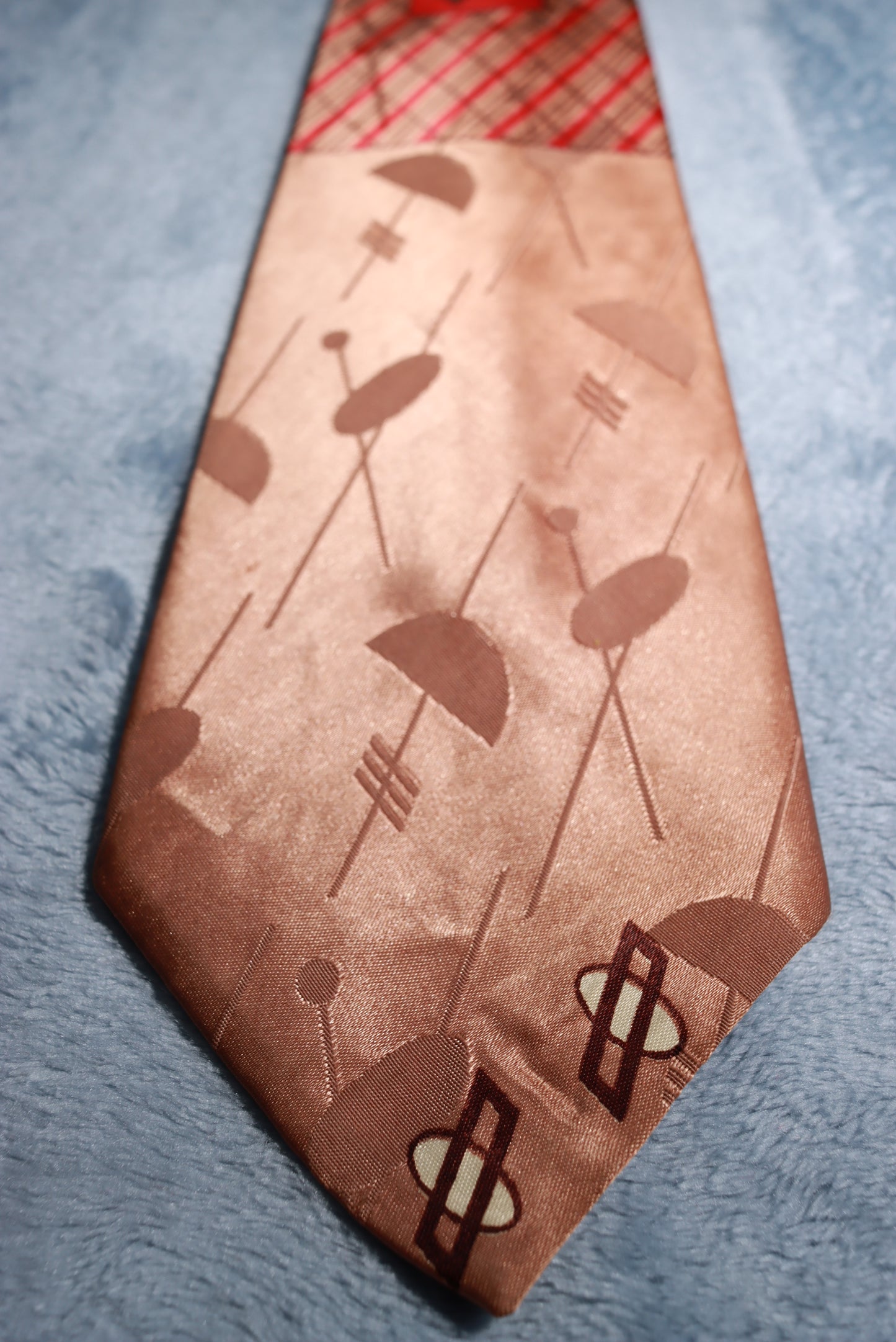 Arrow Dusky Pink Art Deco Jacquard Vintage Tie