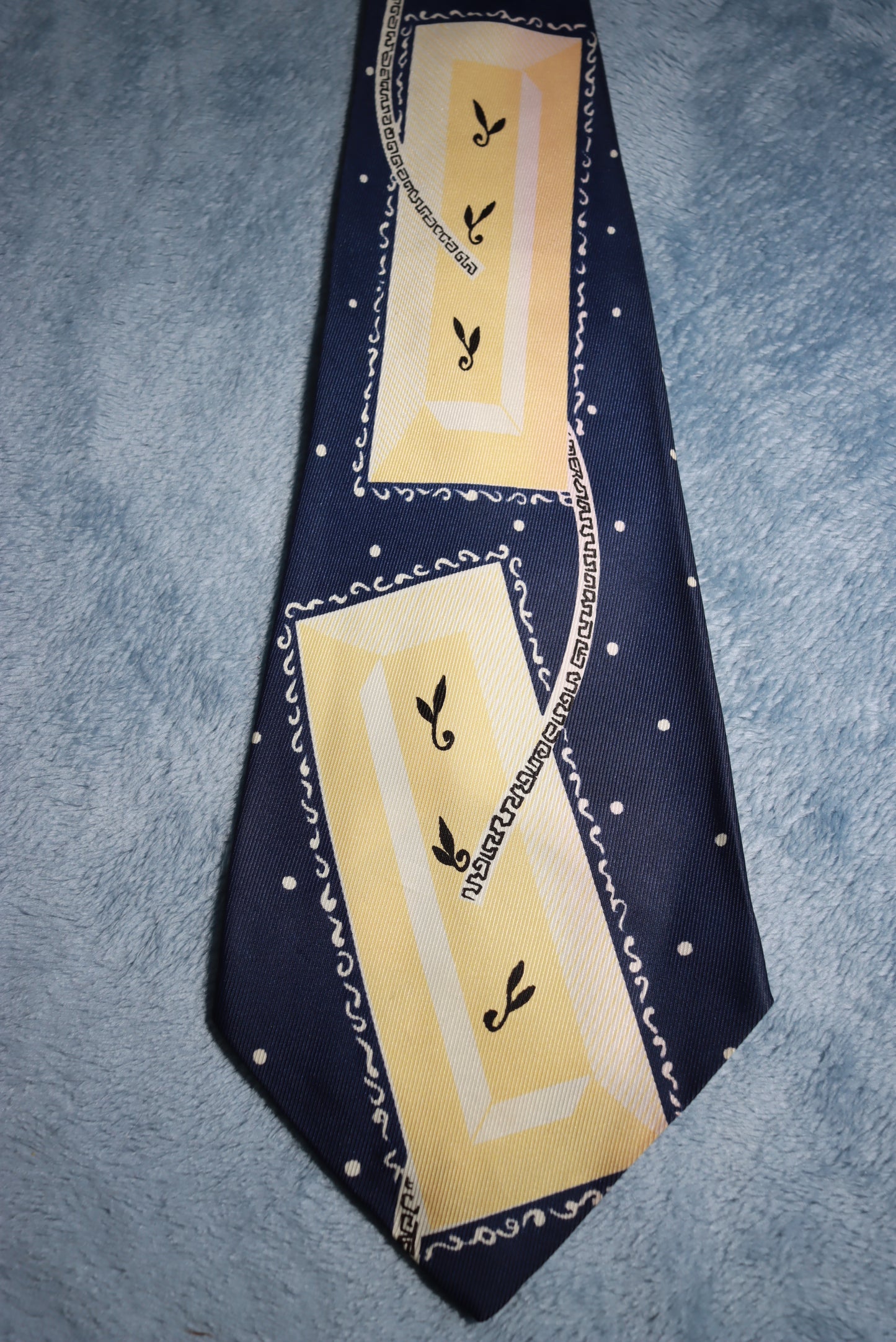 Wembley Blue and Creams Vintage Swing Tie 1940s/50s