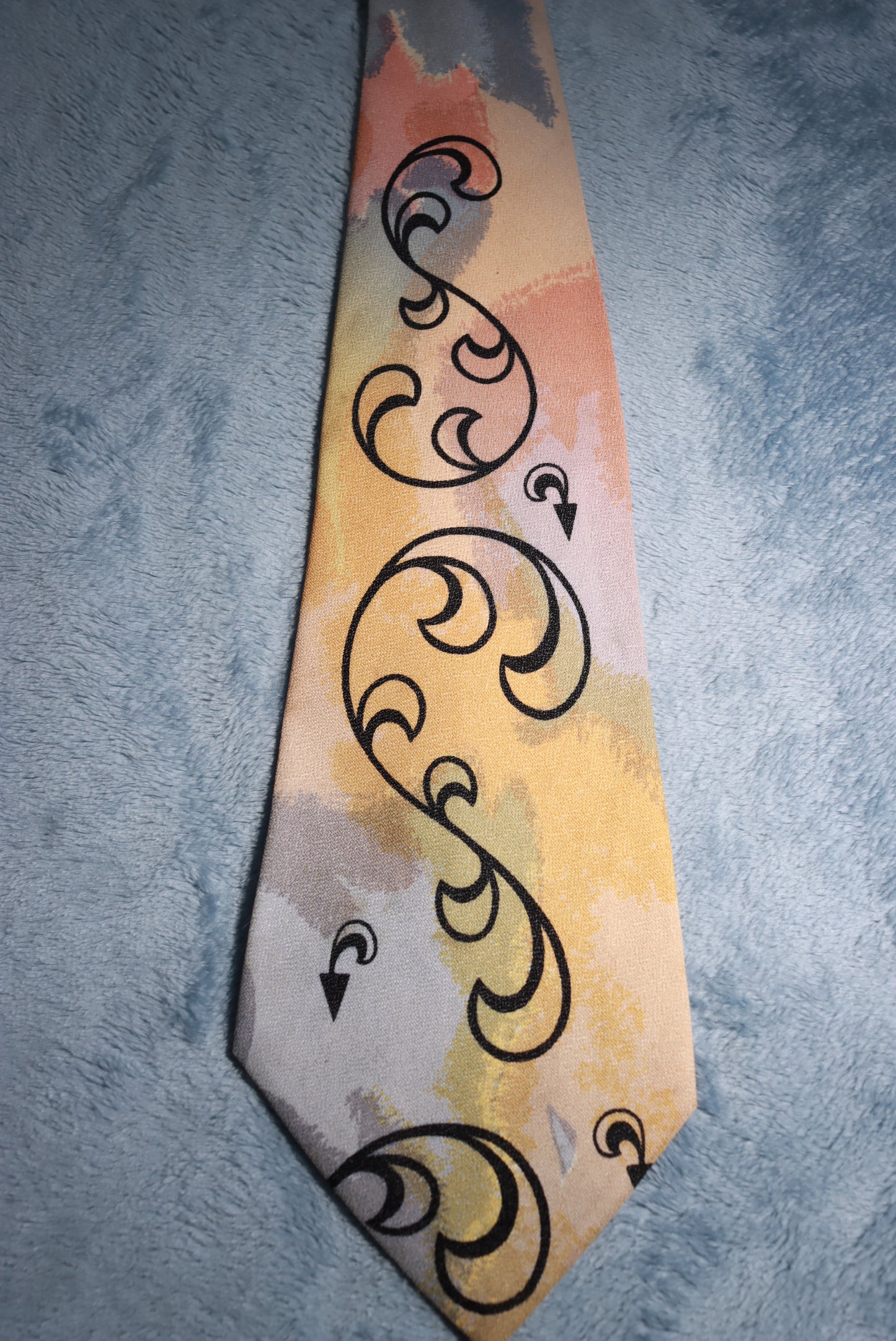 Wembley Pastels Scrolls and Arrows Vintage Swing Tie 1940s/50s