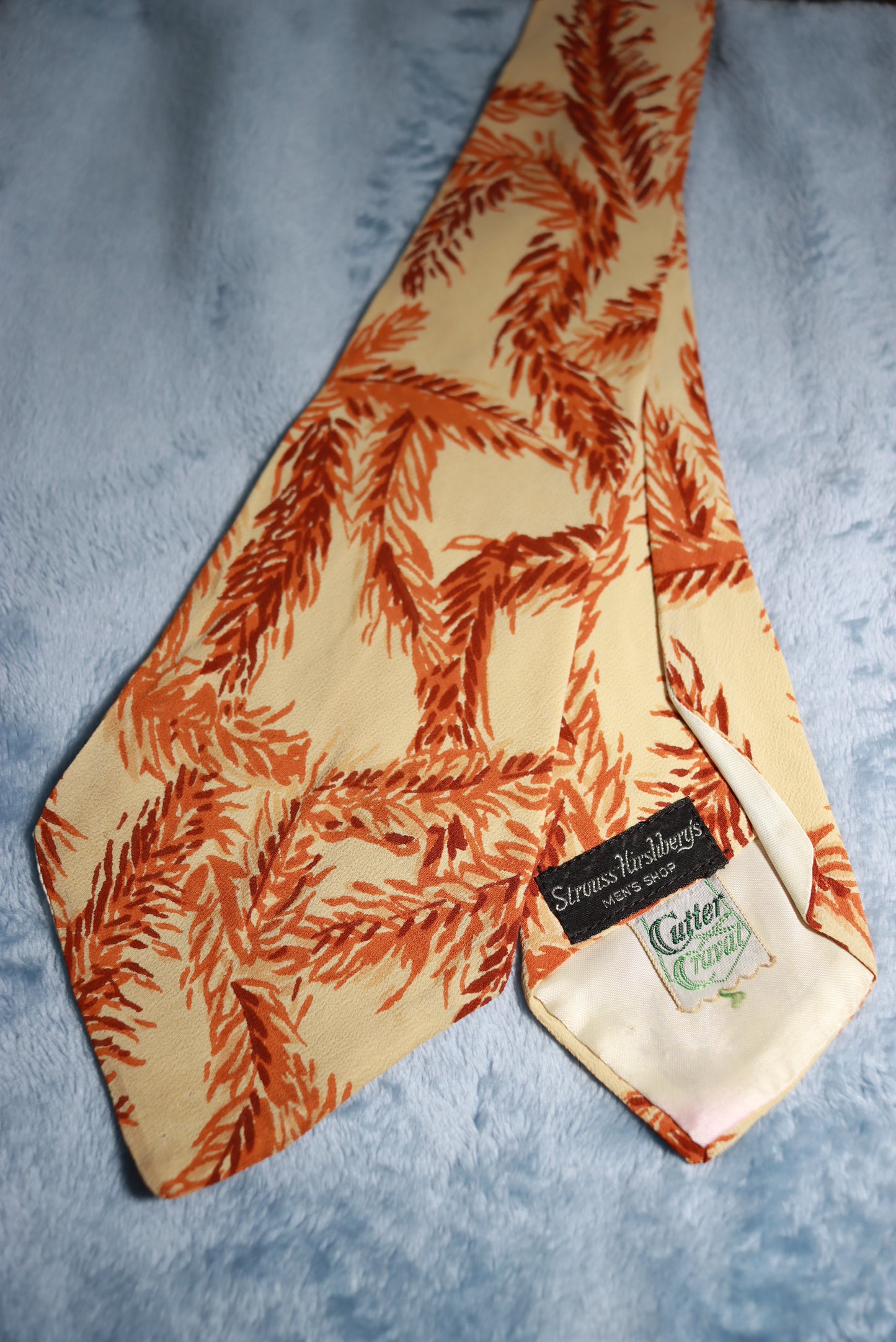 Cutter Cravat Palm Leaves Vintage Swing Tie 1940s/50s