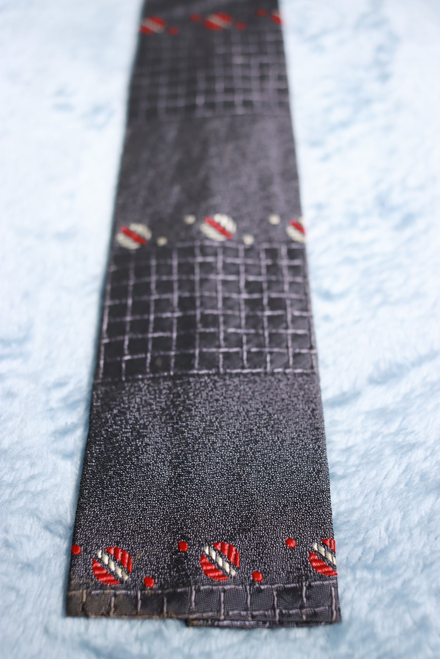 Dark Grey Square End Vintage Tie 1940s/50s