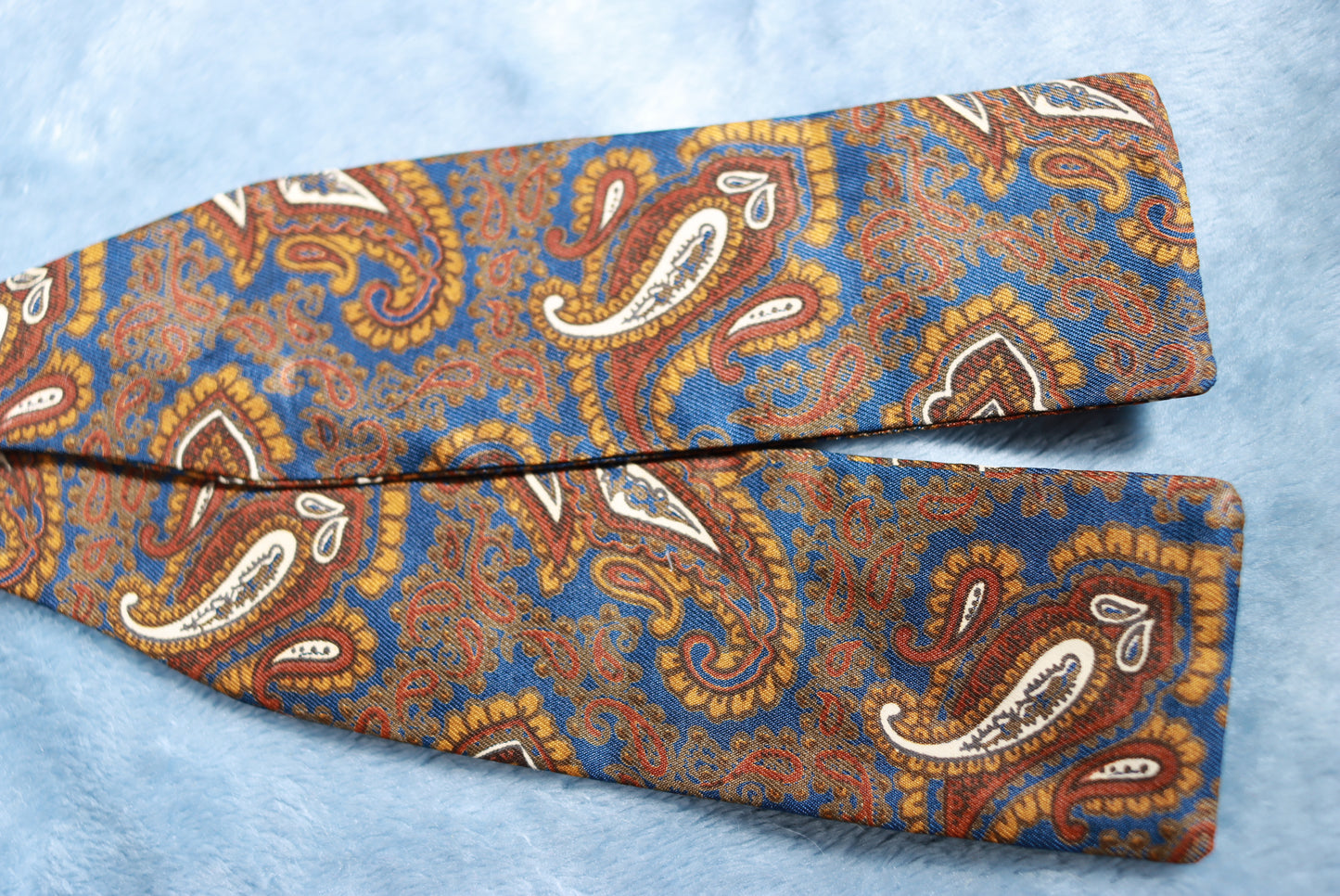 Vintage All Silk Harrods Brown Paisley Paddle Bow Tie