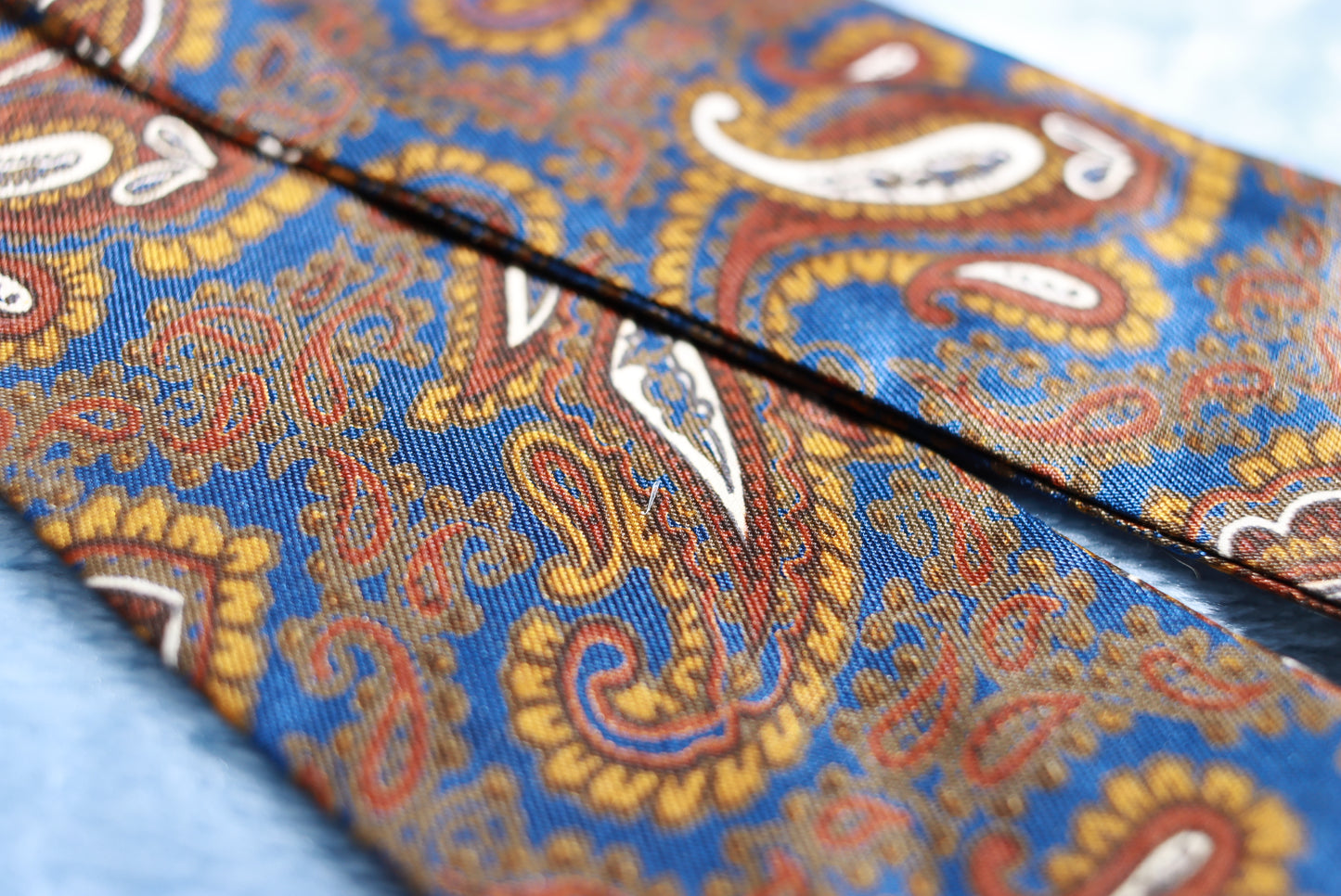 Vintage All Silk Harrods Brown Paisley Paddle Bow Tie