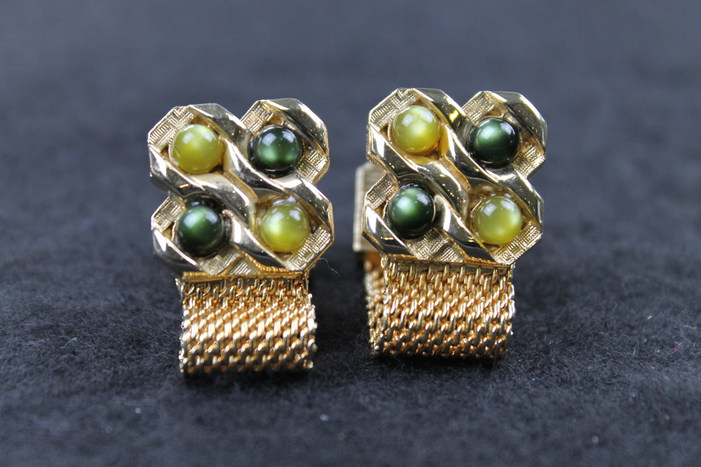 Vintage Coloured Faux Pearl Wrap Around Cufflinks