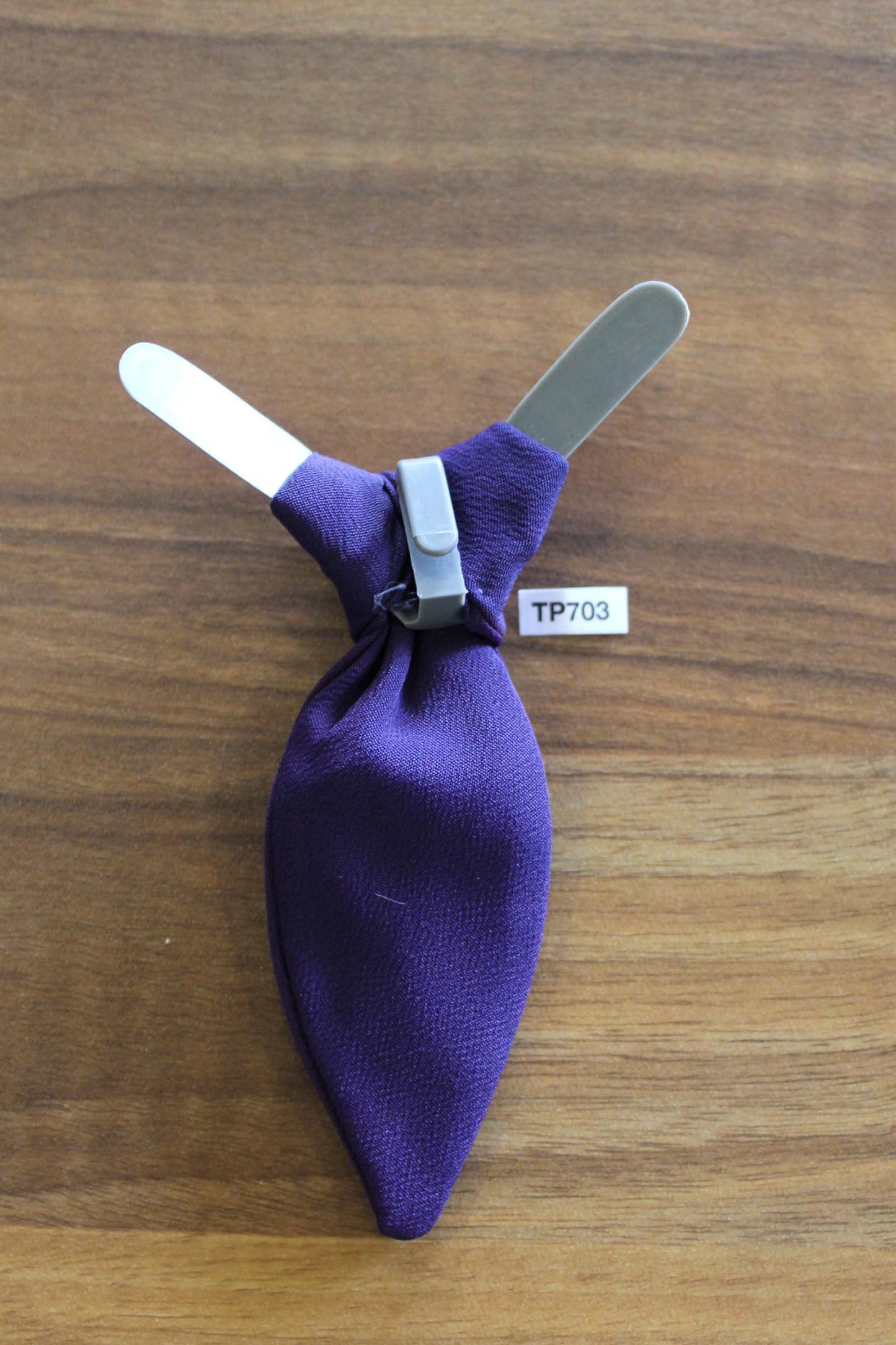 Vintage Purple Stubby Clip On Western Cowboy Kentucky Bow Tie