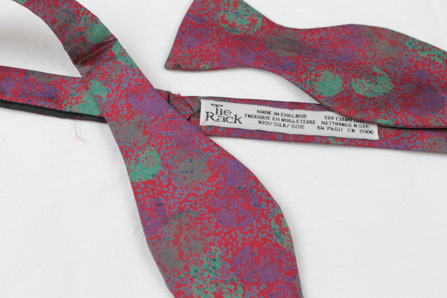 Tie Rack Burgundy Turquoise Self Tie Adjustable Thistle Bow Tie