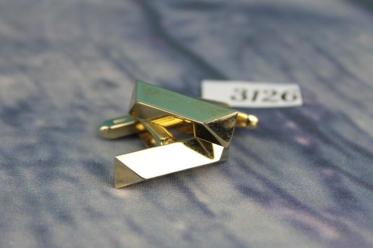 Vintage Made In USA Gold Metal Bar Cufflinks