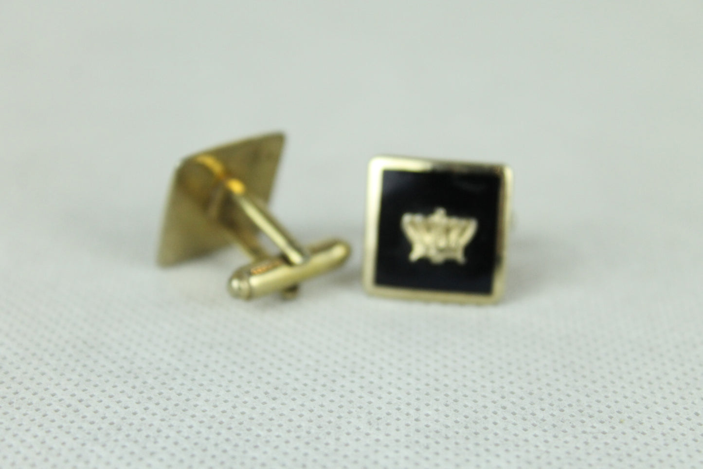 Vintage Gold Metal Crown Cufflinks