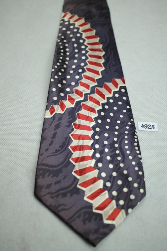 Vintage Yankee Cravat Swing Tie 1940s/50s Navy and Red Jacquard
