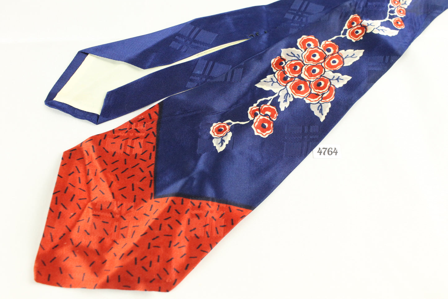 Vintage 1940s/50s Royal Blue Red Jacquard Swing Tie