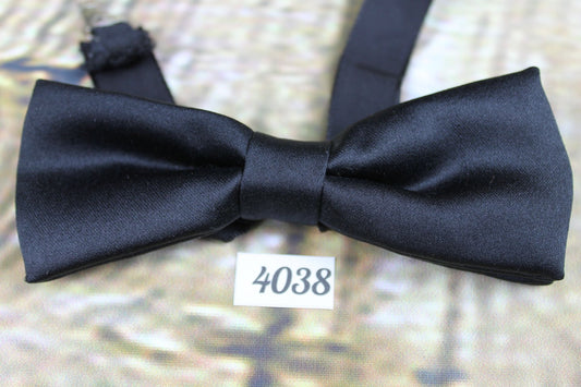 Vintage Classic Black fabric Pre-Tied Bow Tie One Size Fits All