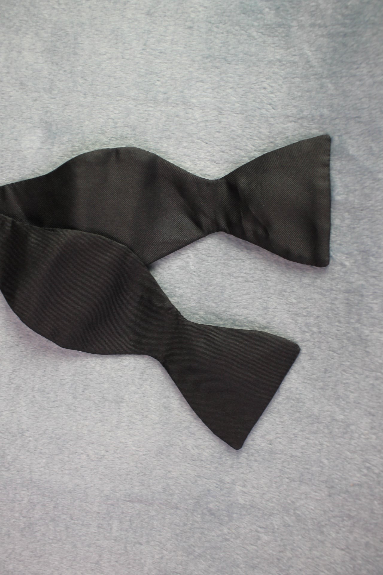 Vintage self tie thistle end all silk classic black bow tie adjustable