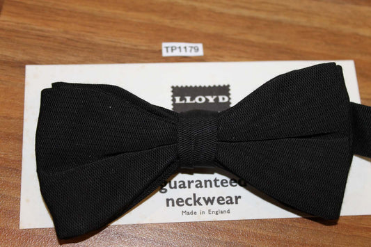 Vintage Lloyd Classic Black Pre-Tied Bow Tie One Size Fits All