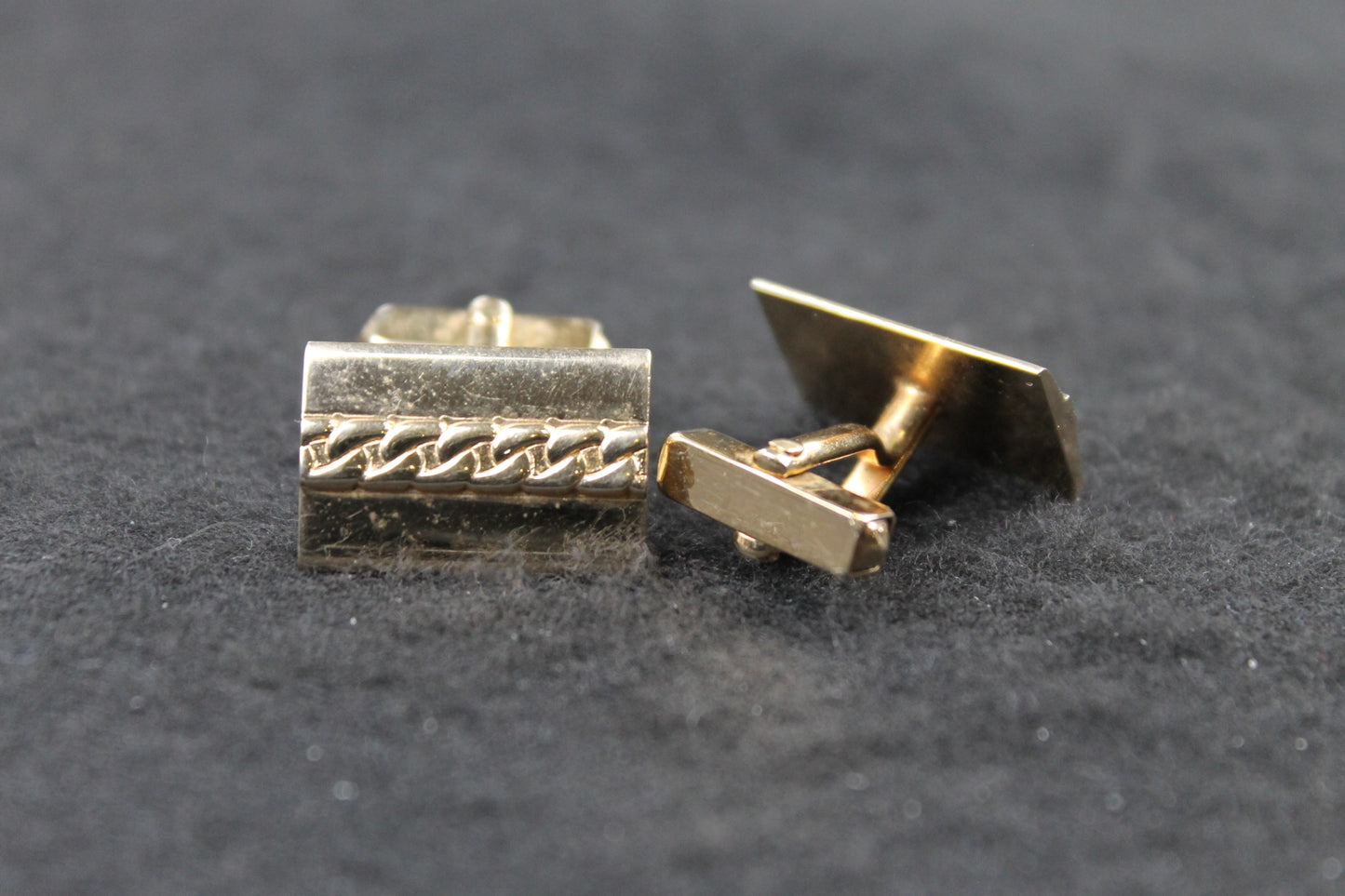 Vintage Swank Oblong Chain Design Cufflinks