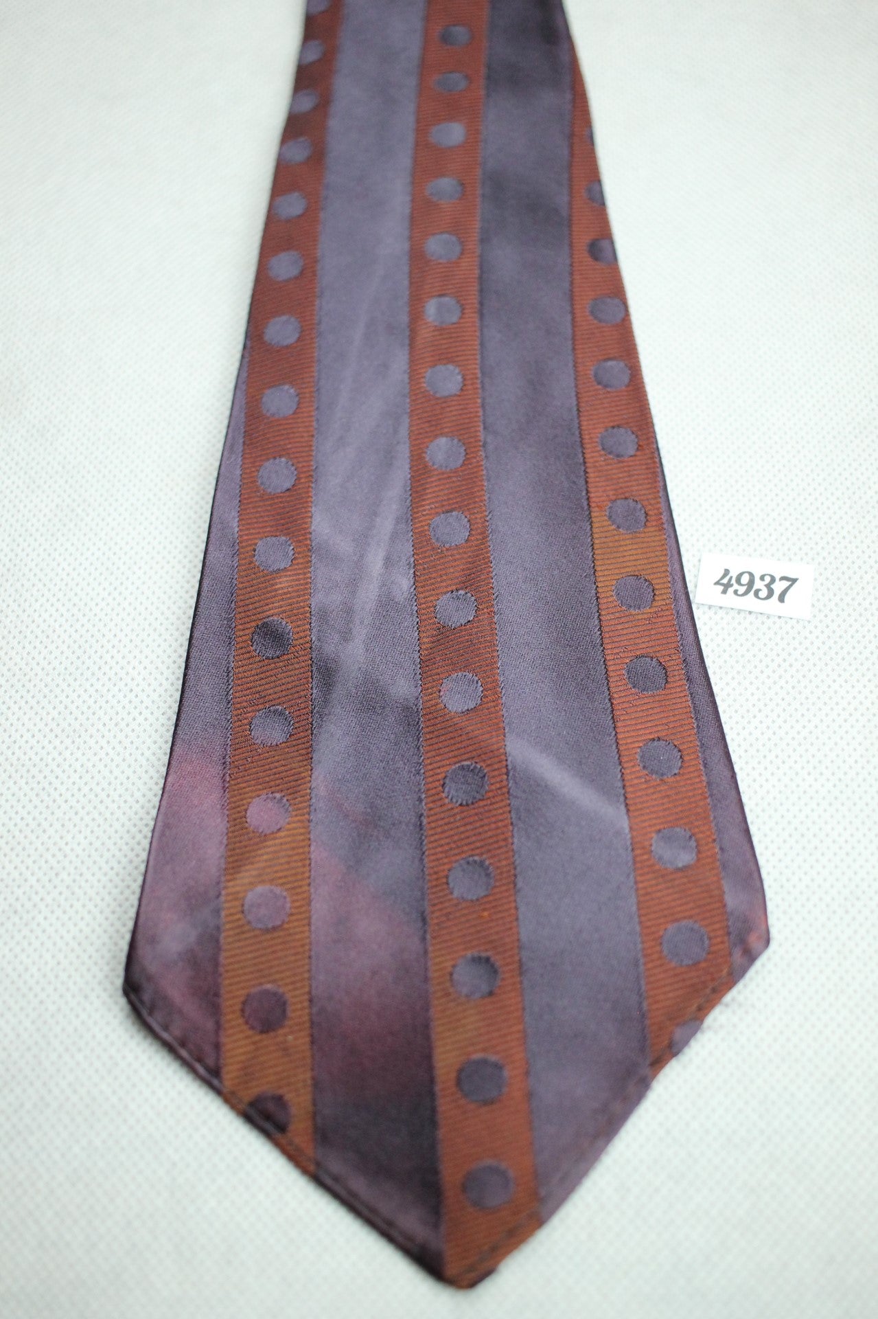 Vintage McCurrach Golden Shuttle Fabric Burgundy Purple Swing Tie 1940s/50s