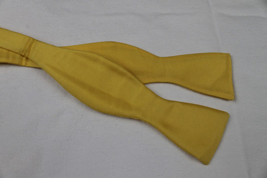 Yellow Pure Silk Self Tie Adjustable Thistle Bow Tie