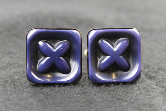 Vintage Square Hickok Blue Cross Cufflinks