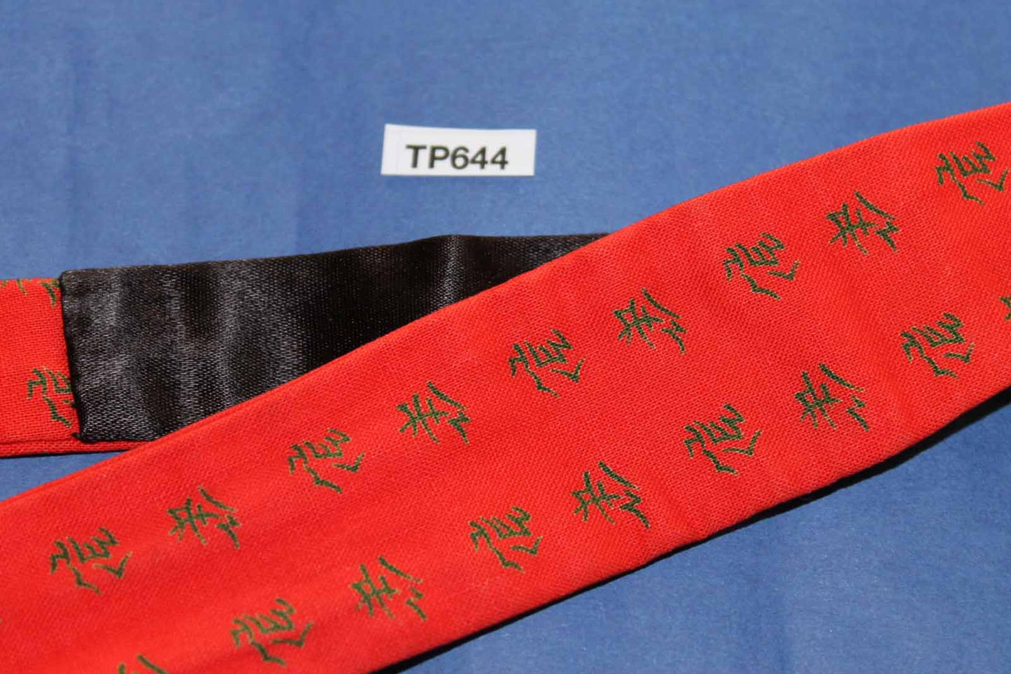 Vintage Red Chinese Letters Symbols Self Tie Square End Bow Tie Adjustable