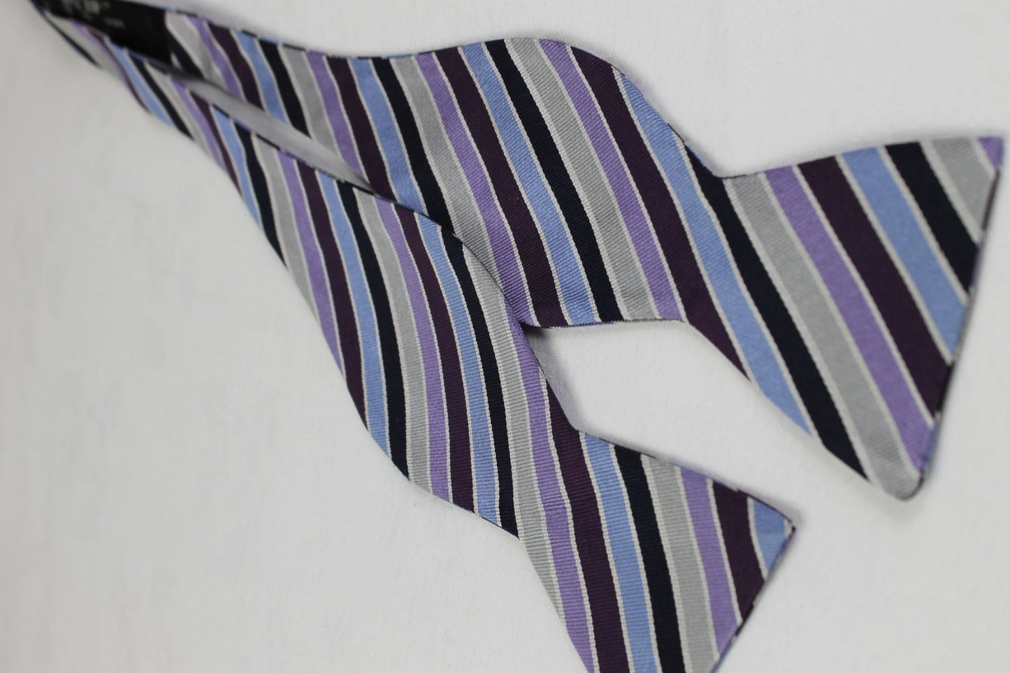Multi Coloured Striped Silk Self Tie Thistle Bow Tie
