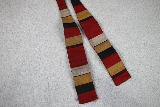 Vintage All Silk By Hut self tie striped bow tie