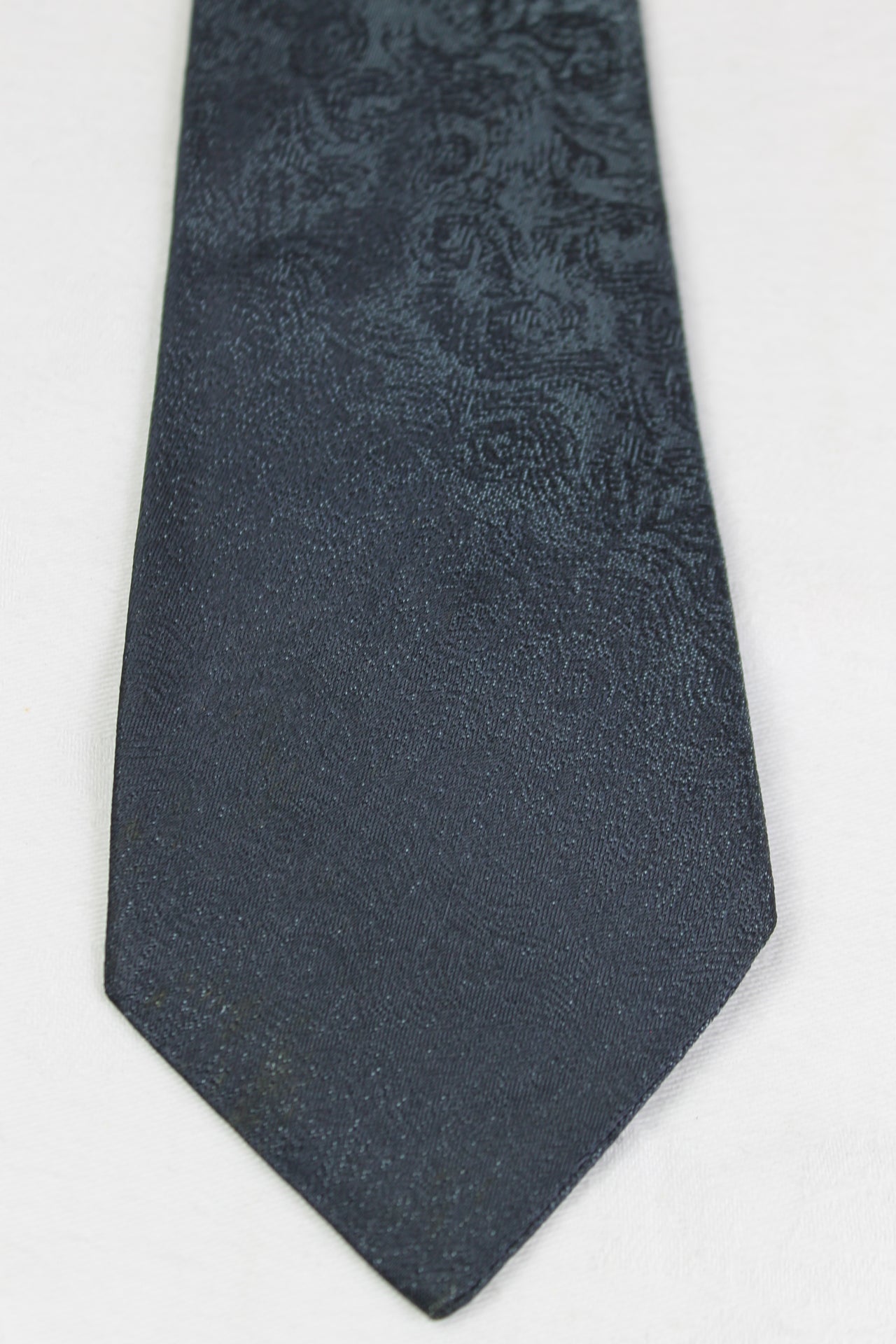 Vintage Regale Jacquard Blue Grey Skinny Tie 1960s