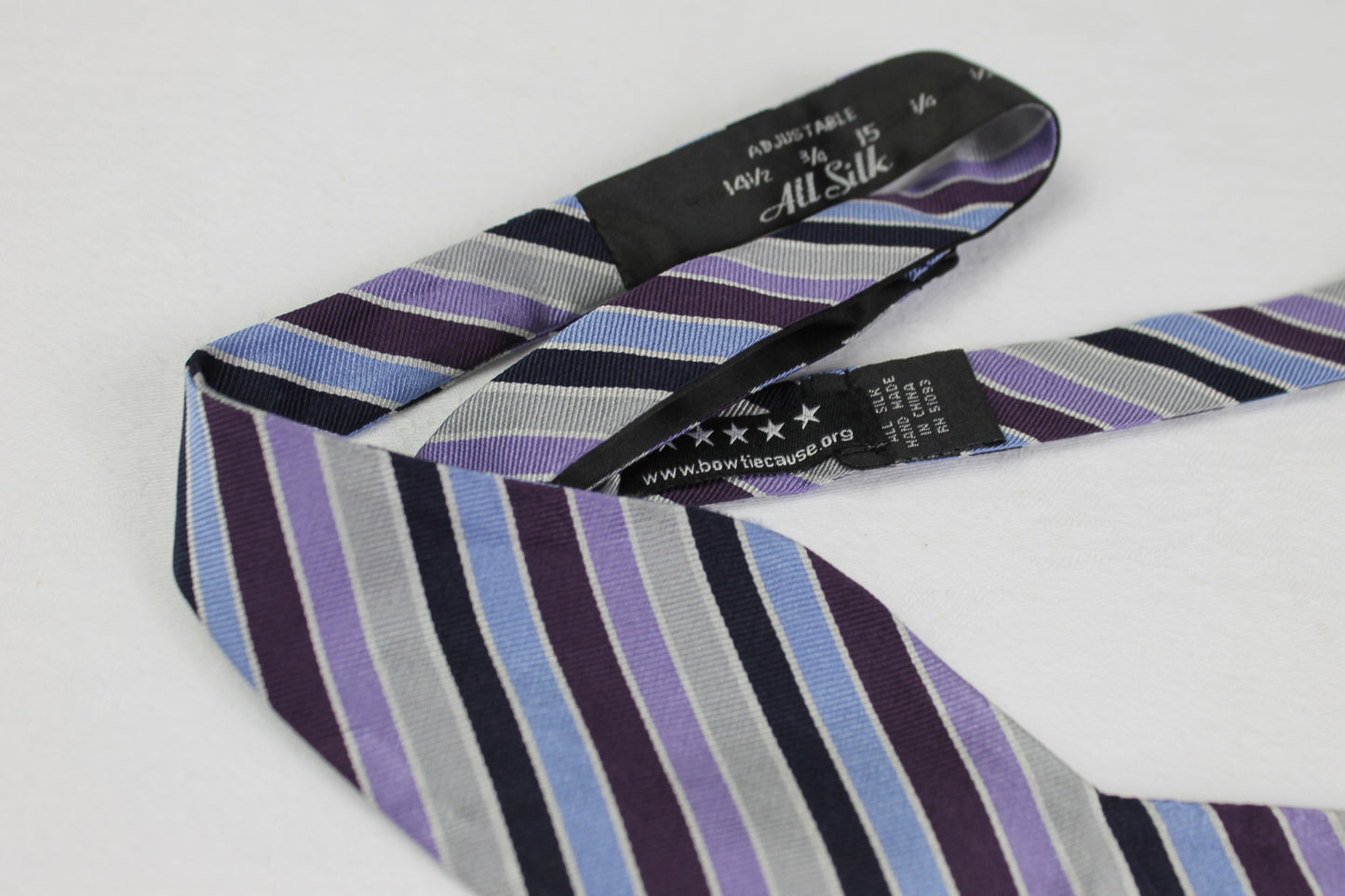 Multi Coloured Striped Silk Self Tie Thistle Bow Tie