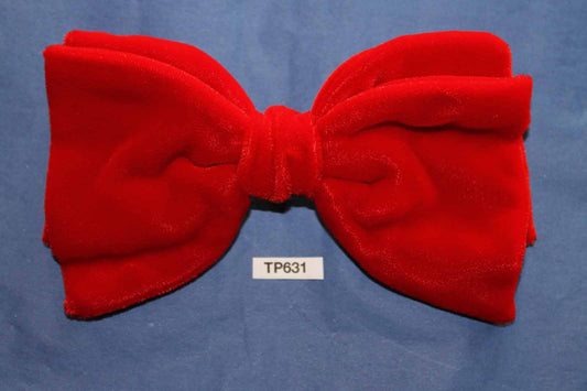 Vintage Pre Tied Clip On Bow Tie Red Velvet