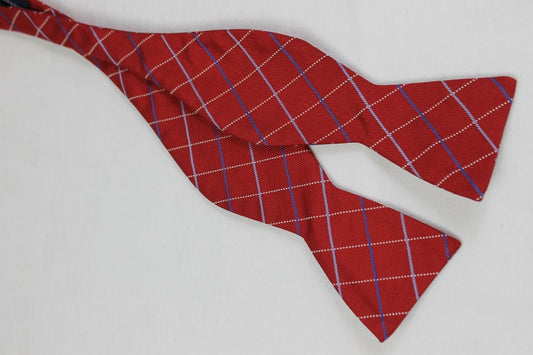 Saddlebred Red Silk Blend Self Tie Straight End Thistle Bow Tie