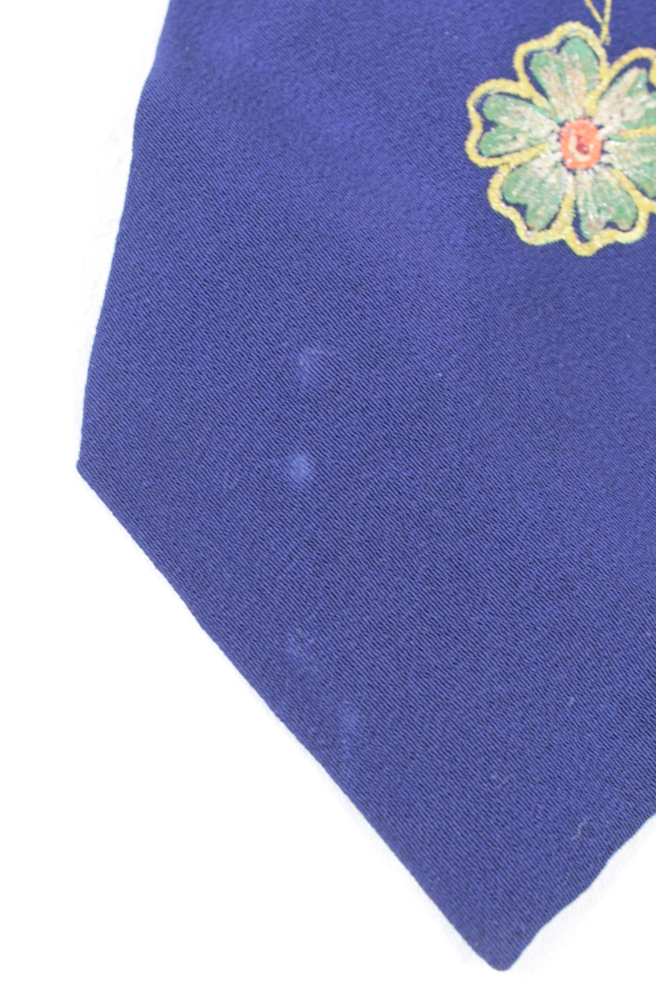 Vintage Hand Painted 1950s floral pattern blue swing tie