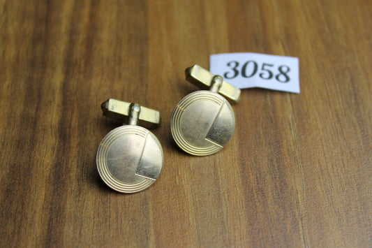 Vintage Swank Gold Metal Art Deco Style Cuff Links