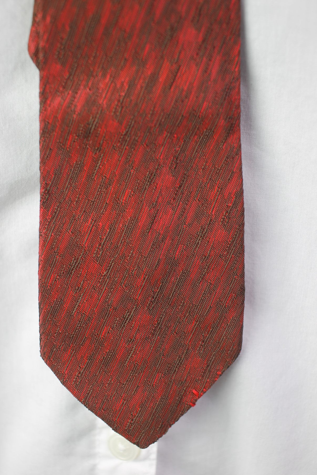 Vintage red black flecked skinny tie