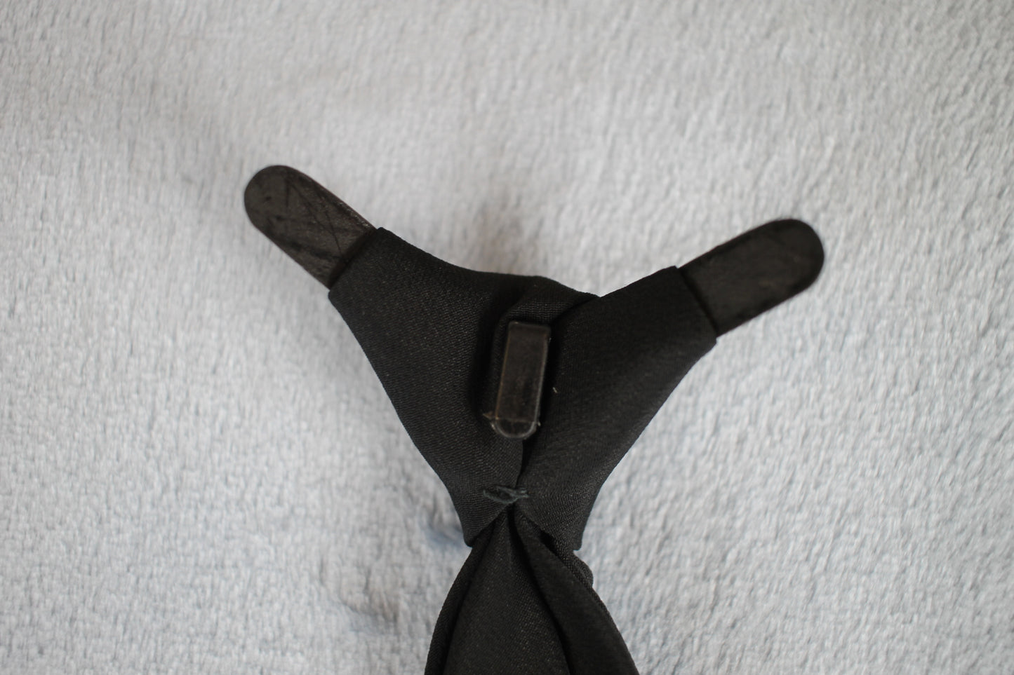 Vintage Western Square Dance Rockabilly Black Crepe Clip On Neck Tie