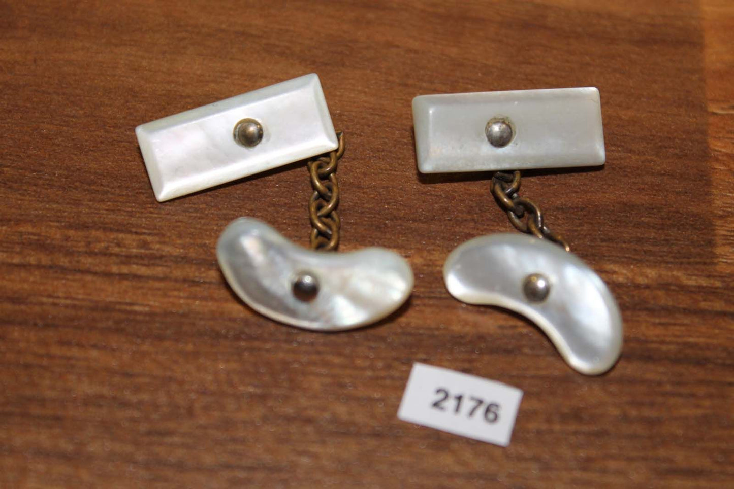 Vintage 1930s/1940s mother of pearl 2 way cuff links
