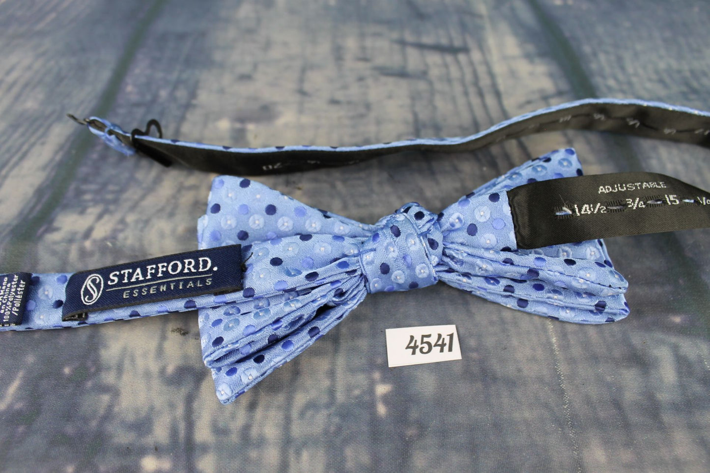 Superb Stafford Blue Navy Polka Dot Pre-Tied Bow Tie Adjustable