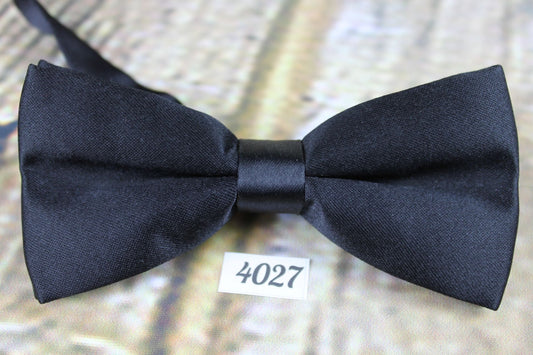 Vintage Classic Black Satin Pre-Tied Bow Tie Adjustable to Fit All