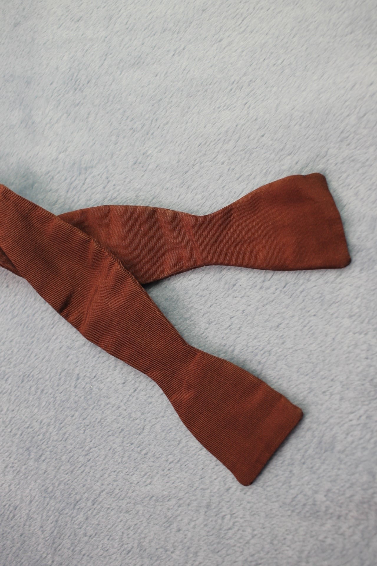 Vintage Sherman Bows self tie thistle end brown bow tie adjustable