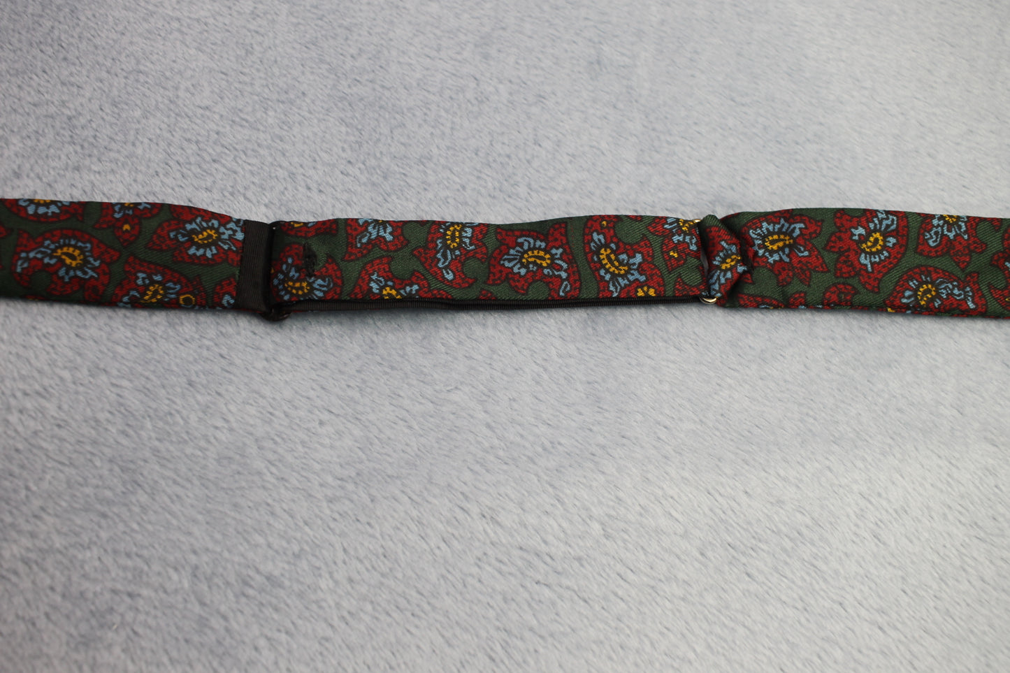 Vintage self tie thistle end red green blue pattern bow tie adjustable