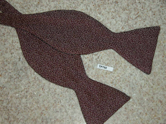 Vintage Self Tie Thistle End Burgundy White Fleck Adjustable Bow Tie