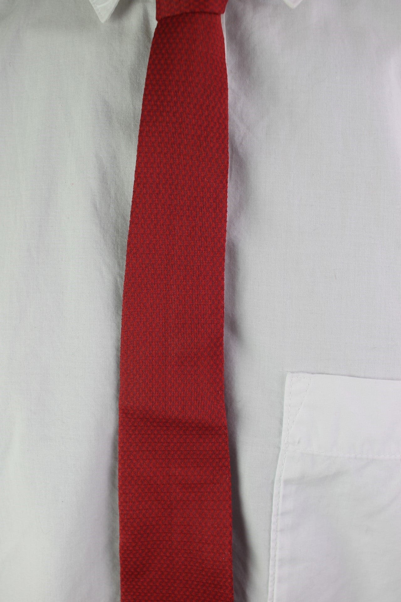 Vintage Wembley red pink square end skinny tie