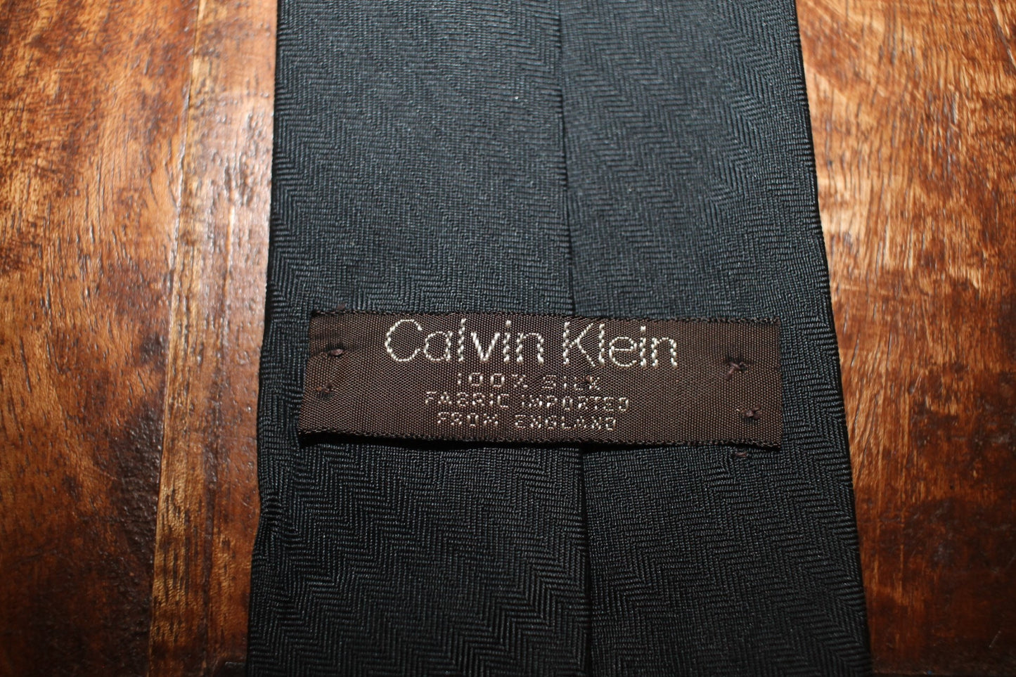 Vintage Calvin Klein 100% silk dark blue navy tie