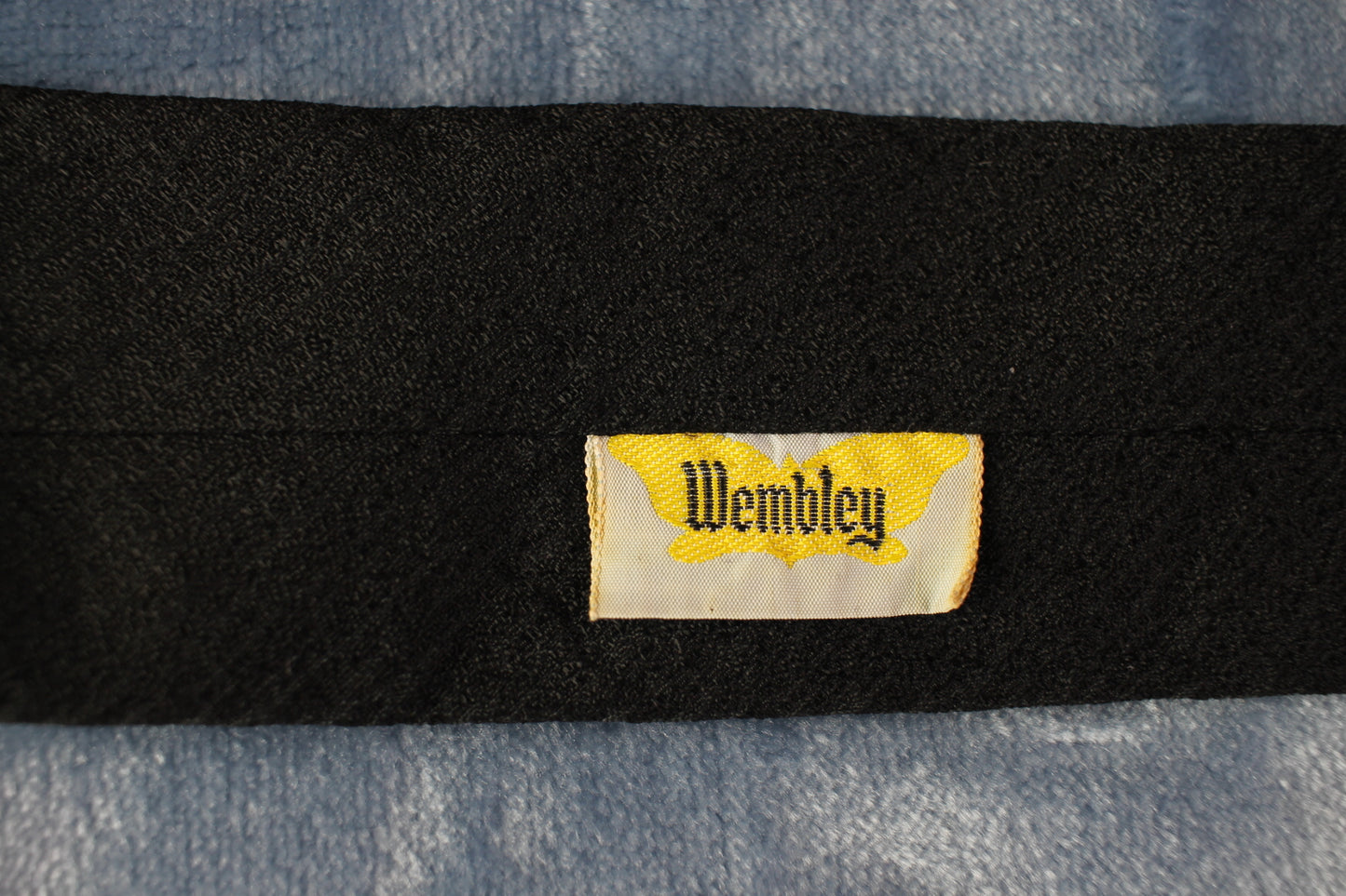 Vintage Wembley black pink detail square end pattern skinny tie