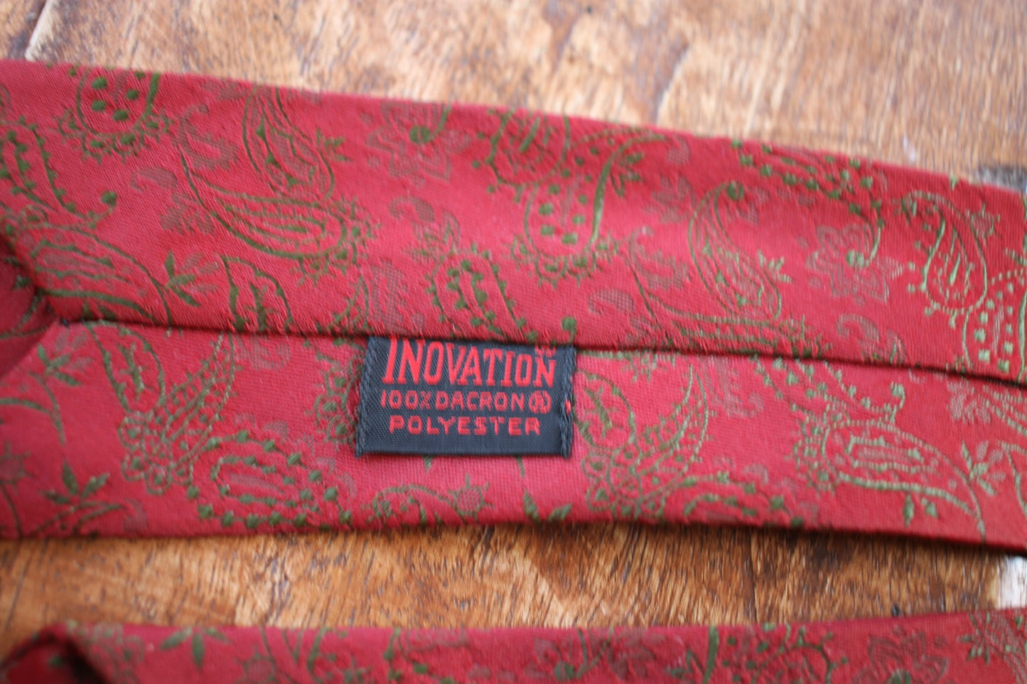 Vintage Inovation red green jacquard skinny tie